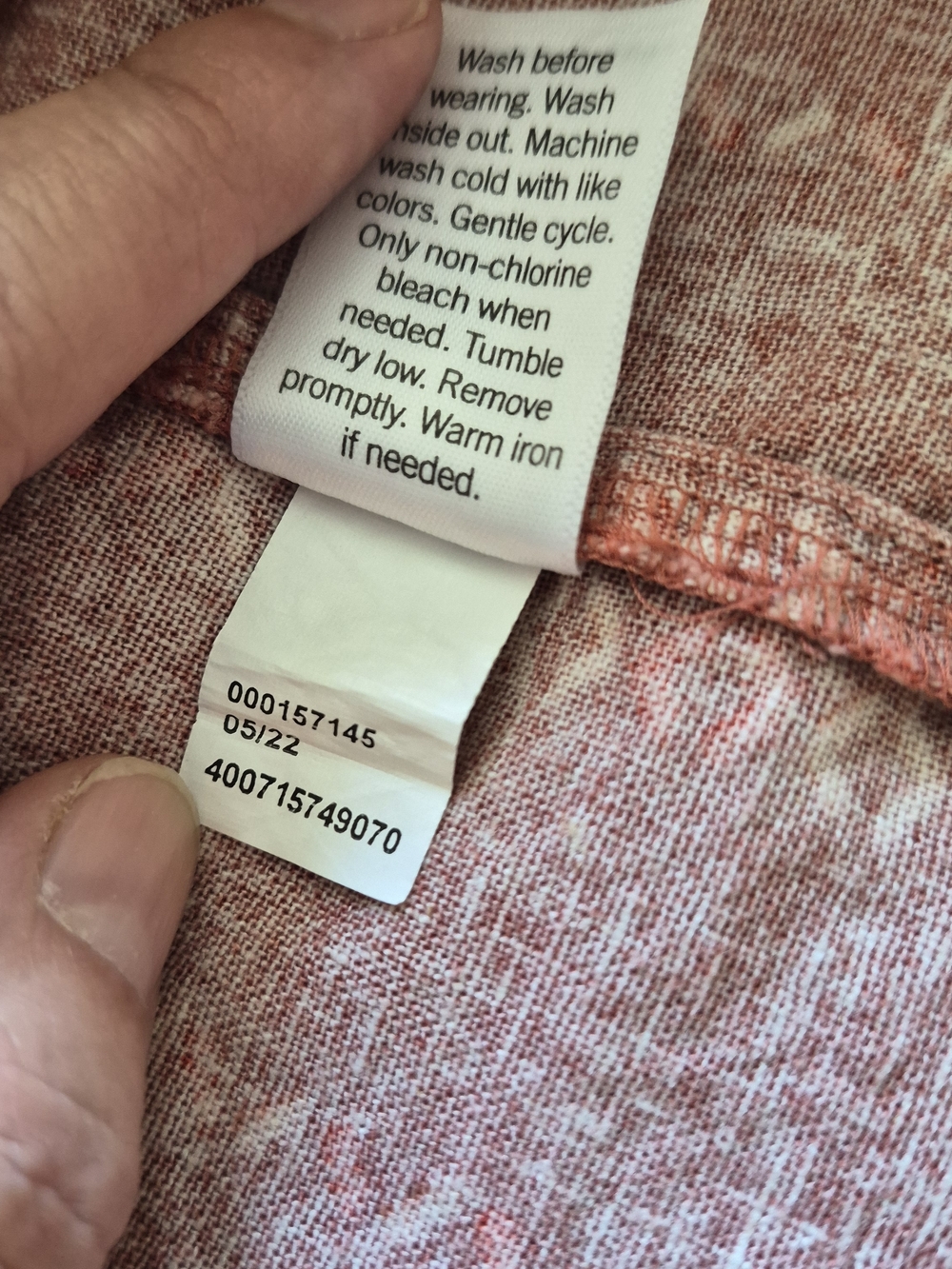 Sonoma Floral Midi Dress Women's L Terracotta Boho Smocked Pocket Linen Blend - Picture 11 of 13